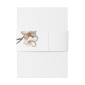 Ivoor Witte 3D Magnolia Bruiloft Uitnodigingen Wikkel (Achterkant Voorbeeld)