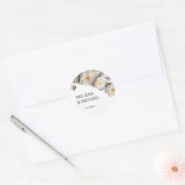 Ivoor Witte 3D Rozen Bruiloft Ronde Sticker (Envelop)