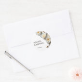 Ivoor Witte 3D Rozen Bruiloft Ronde Sticker (Envelop)