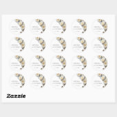 Ivoor Witte 3D Rozen Bruiloft Ronde Sticker (Vel)