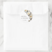 Ivoor Witte 3D Rozen Bruiloft Ronde Sticker (Tas)