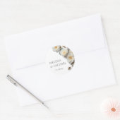 Ivoor Witte 3D Rozen Bruiloft Ronde Sticker (Envelop)