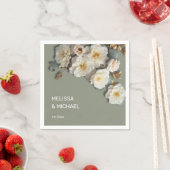 Ivoor Witte 3D Rozen Bruiloft Servet (Insitu)