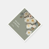 Ivoor Witte 3D Rozen Bruiloft Servet (Hoek)