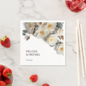 Ivoor witte 3D rozen bruiloft Servet (Insitu)