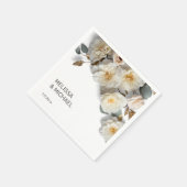 Ivoor witte 3D rozen bruiloft Servet (Hoek)