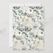 Ivoor Witte Aquarel Bloemige Save The Date (Achterkant)
