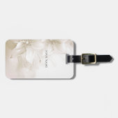 Ivoor Witte Bloemen Bagage Label (Voorkant horizontaal)