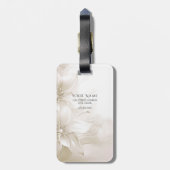 Ivoor Witte Bloemen Bagage Label (Achterkant verticaal)