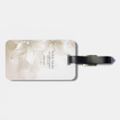 Ivoor Witte Bloemen Bagage Label (Achterkant horizontaal)