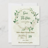 Ivoor witte bloemen botanische bruiloft save the date (Voorkant)