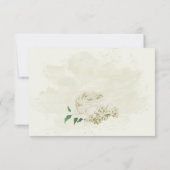 Ivoor witte bloemen groen bruiloft bedankkaart (Achterkant)