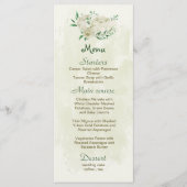 Ivoor witte bloemen groen bruiloft menu (Voorkant)