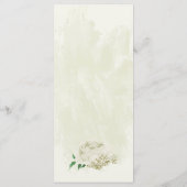 Ivoor witte bloemen groen bruiloft menu (Achterkant)