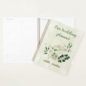 Ivoor witte bloemen groen trouwen planner (Display)