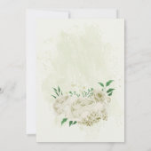 Ivoor witte bloemen groen verjaardag kaart (Achterkant)