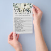 Ivoor Witte Bloemenspel Wie Kent de Bruid het Best Flyer (Hand)