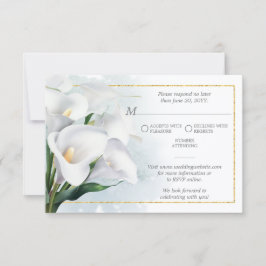 Ivoor Witte Calla Lelie Trouw RSVP Kaartje