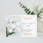 Ivoor witte Calla lelie trouw-RSvp RSVP Kaartje (Staand voorkant)