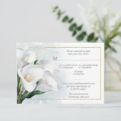 Ivoor witte Calla lelie trouw-RSvp RSVP Kaartje (Staand voorkant)