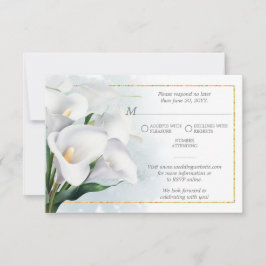 Ivoor witte Calla lelie trouw-RSVP RSVP Kaartje
