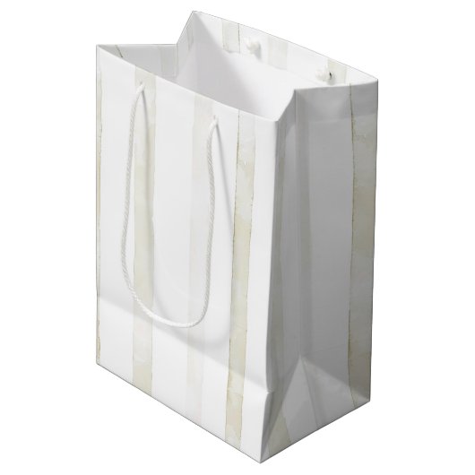 Ivoor Witte Crème Bruiloft Medium Cadeauzakje (Voorkant Gekanteld)
