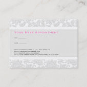 Ivoor witte damast reliëf effect visitekaartje (Achterkant)