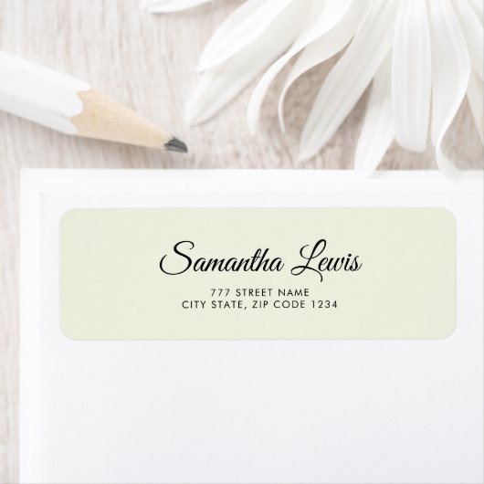 Ivoor Witte Eenvoudige Elegante Script Retouradres Etiket (Insitu)