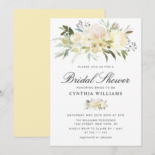 ivoor witte florale Vrijgezellenfeest Kaart (Voorkant / Achterkant)