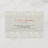 Ivoor witte monotonen  bloemdamast visitekaartje (Achterkant)
