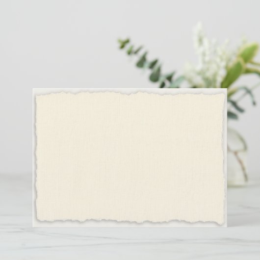 Ivoor Witte Nep Deckle Save the Date Sjabloon (Staand voorkant)