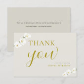 Ivoor witte orchideeën eenvoudige elegante bruilof bedankkaart (Voorkant / Achterkant)
