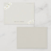 Ivoor witte orchideeën eenvoudige elegante bruilof notitiekaartje (Voorkant / Achterkant)