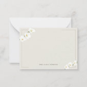 Ivoor witte orchideeën eenvoudige elegante bruilof notitiekaartje (Voorkant)