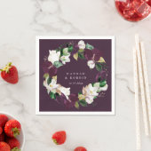 Ivoor witte pruim paarse bloemenkrans Pruim Servet (Insitu)