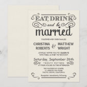  ivoor-witte roestbruine huwelijksuitnodigingen kaart (Voorkant / Achterkant)