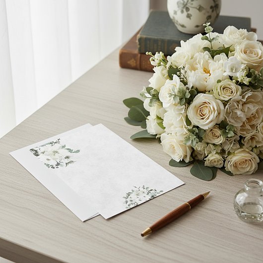Ivoor witte waterverf bloemen bruiloft budget kaart