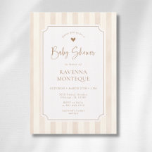 Ivoor Zachte Bruine Strepen Gouden Frame Baby Show