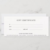 Ivoor Zakelijk Cadeaubon Elegant Eenvoudig (Achterkant)