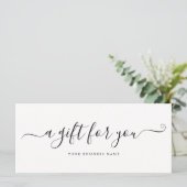 Ivoor Zakelijk Cadeaubon Elegant Eenvoudig (Staand voorkant)