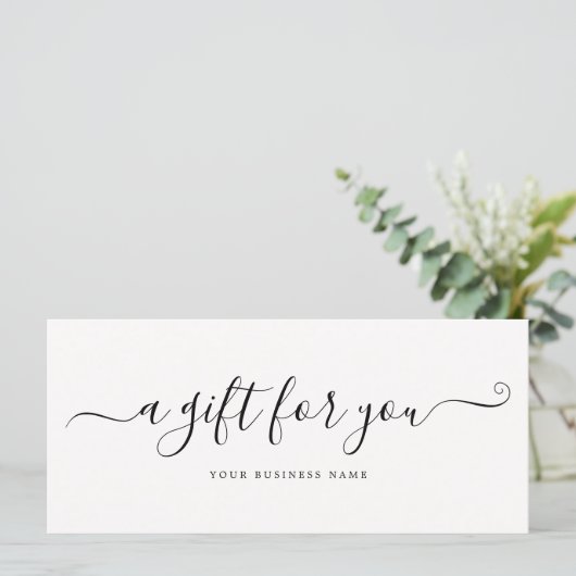 Ivoor Zakelijk Cadeaubon Elegant Eenvoudig (Staand voorkant)