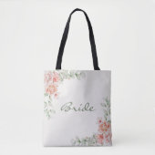 Ivoor Zalm Crème Bloemen Arrangement Bride Tote Bag (Voorkant)