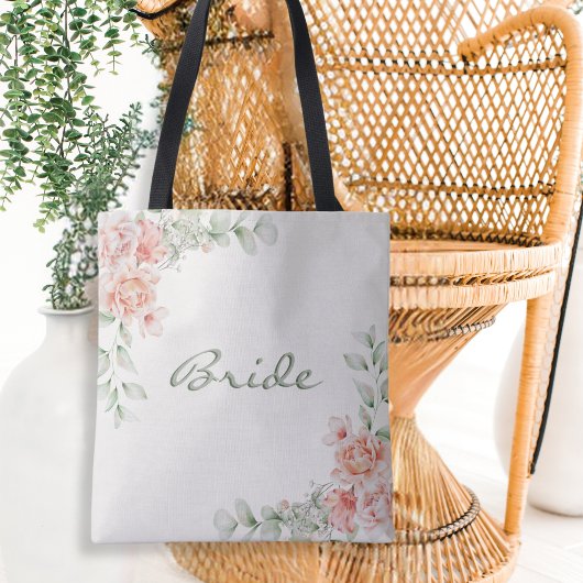 Ivoor Zalm Crème Bloemen Arrangement Bride Tote Bag