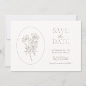 Ivoor & Zand | Chic Bloemige Trouw 'Save the Date' Save The Date (Voorkant)