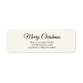 Ivoor Zeer Vrolijk Kerstmis Vakantie Retouradres Etiket (Voorkant)