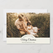 Ivoor Zeer Vrolijk Kerstmis Vier foto Horizontaal Feestdagenkaart (Voorkant)