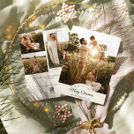 Ivoor Zeer Vrolijk Kerstmis Vier Foto Verticaal Feestdagenkaart<br><div class="desc">Dit Ivory Very Merry Christmas Four Photo Vertical Holiday Kaart-ontwerp heeft een verfijnde heldere crème-achtergrond met een mix van eenvoudige zwarte letters en klassieke kalligrafie in combinatie met een minimalistische boho-stijl die een perfecte balans biedt tussen strakke moderne subtiliteit en elegantie. Dit charmante ontwerp is een mooie manier om uw...</div>