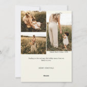 Ivoor Zeer Vrolijk Kerstmis Vier Foto Verticaal Feestdagenkaart (Achterkant)