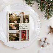 Ivoor Zeer Vrolijk Kerstmis Vijf Fotocollage Feestdagenkaart