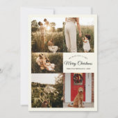 Ivoor Zeer Vrolijk Kerstmis Vijf Fotocollage Feestdagenkaart (Voorkant)
